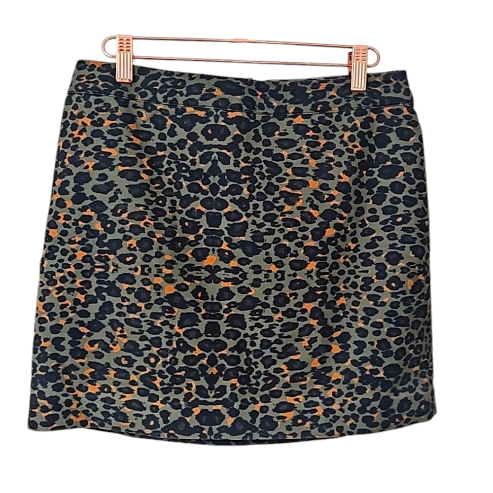 H&M Leopard Animal Print Mini Skirt‎ Sz 8